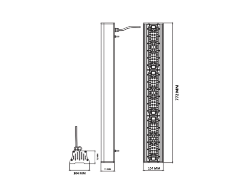 Світильник промисловий вологозахищений підвісний PYRAMID-150