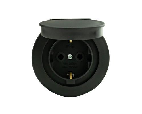 Розетка з заземленням з кришкою антрацит xOne