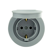 Розетка з заземленням з кришкою сіра xOne