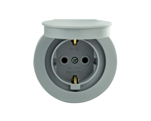 Розетка з заземленням з кришкою сіра xOne