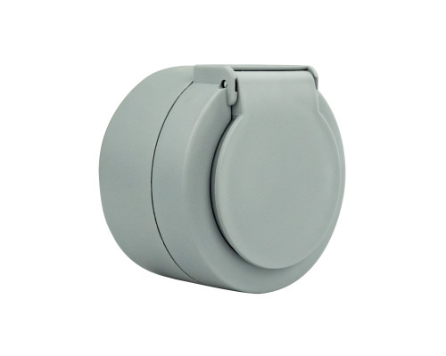 Розетка з заземленням з кришкою сіра xOne