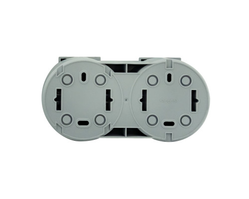 Розетка подвійна з заземленням з кришкою сіра xOne