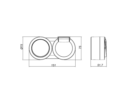 Вимикач 1-клавішний + Розетка з заземленням з кришкою сірий xOne