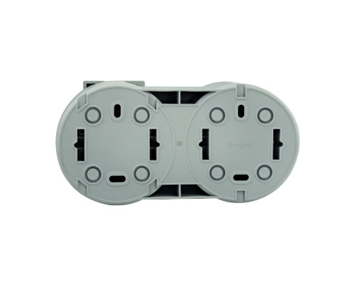 Вимикач 2-клавішний + Розетка з заземленням з кришкою сірий xOne