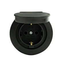 Розетка з заземленням з кришкою антрацит xOne