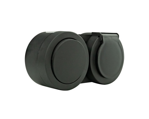 Вимикач 1-клавішний + Розетка з заземленням з кришкою антрацит xOne