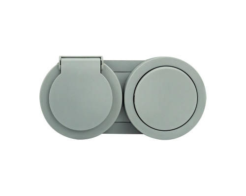 Вимикач 1-клавішний + Розетка з заземленням з кришкою сірий xOne