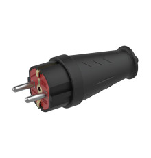 Вилка пряма з заземленням каучукова