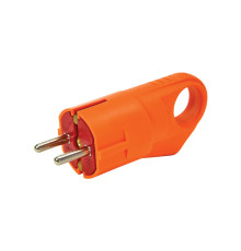 Вилка кутова з вушком з заземленням каучукова