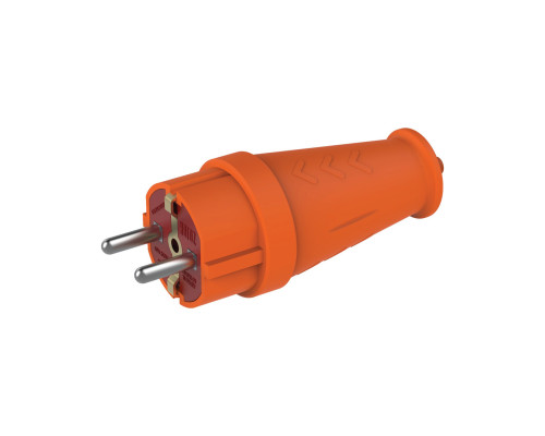 Вилка пряма з заземленням каучукова