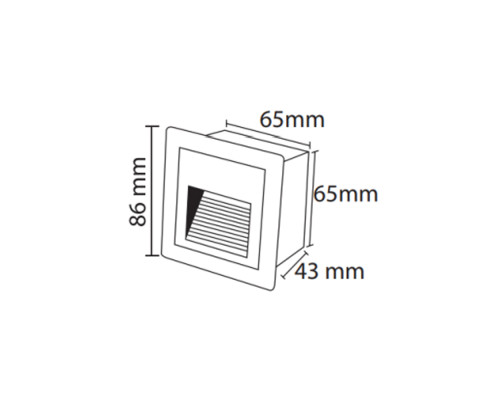 Світлодіодний світильник сходовий ICON-S 3W білий