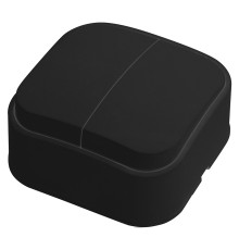 Вимикач 2-клавішний чорний EVA