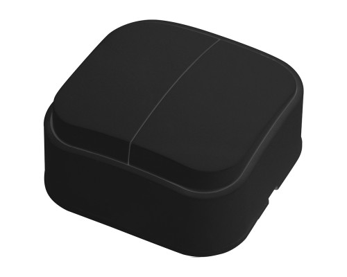 Вимикач 2-клавішний чорний EVA