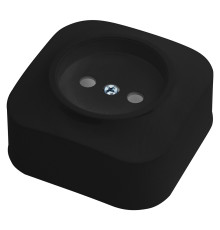 Розетка одинарна без заземлення чорна EVA