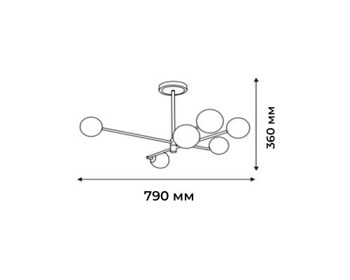 Світильник підвісний TORRENT-6 G9 чорний